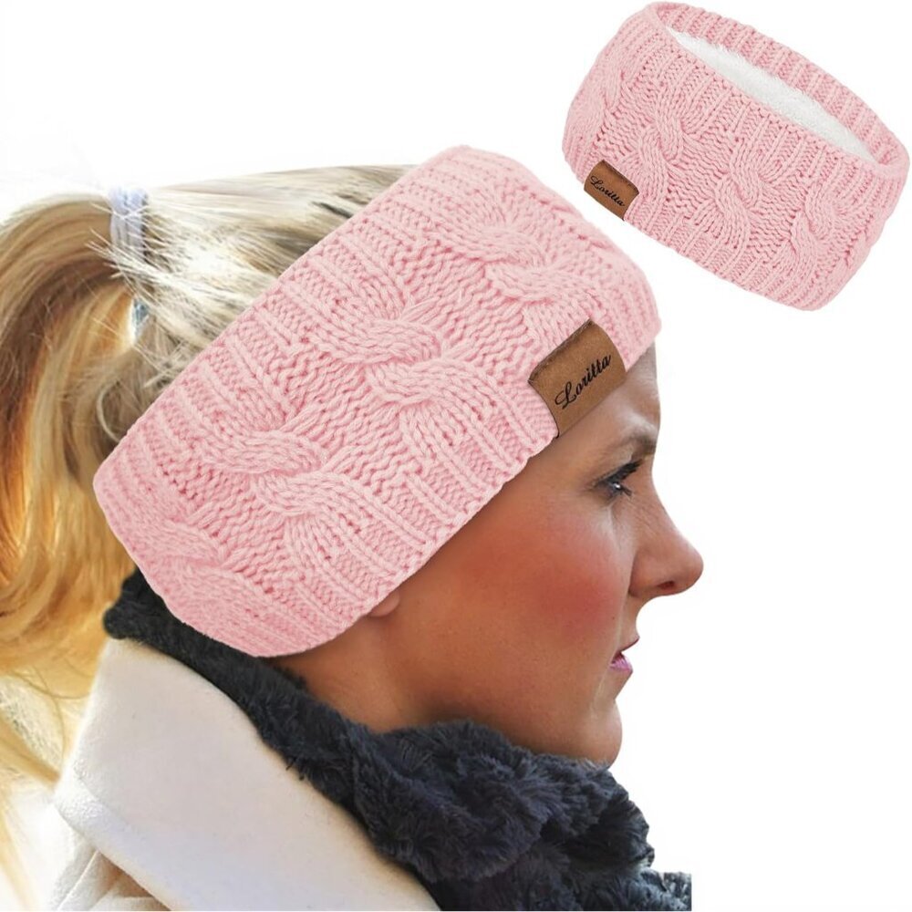 Womens Fuzzy Cable Knit Head Wrap Ear Warmer Winter Headband Gifts